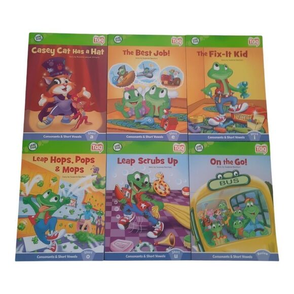 LeapFrog Tag Reading System Lot of 6 Books - Consonants & Short Vowels AEIOU - Picture 2 of 2